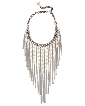 Laura Cantu Pearl Fringe Necklace Metallic 1size