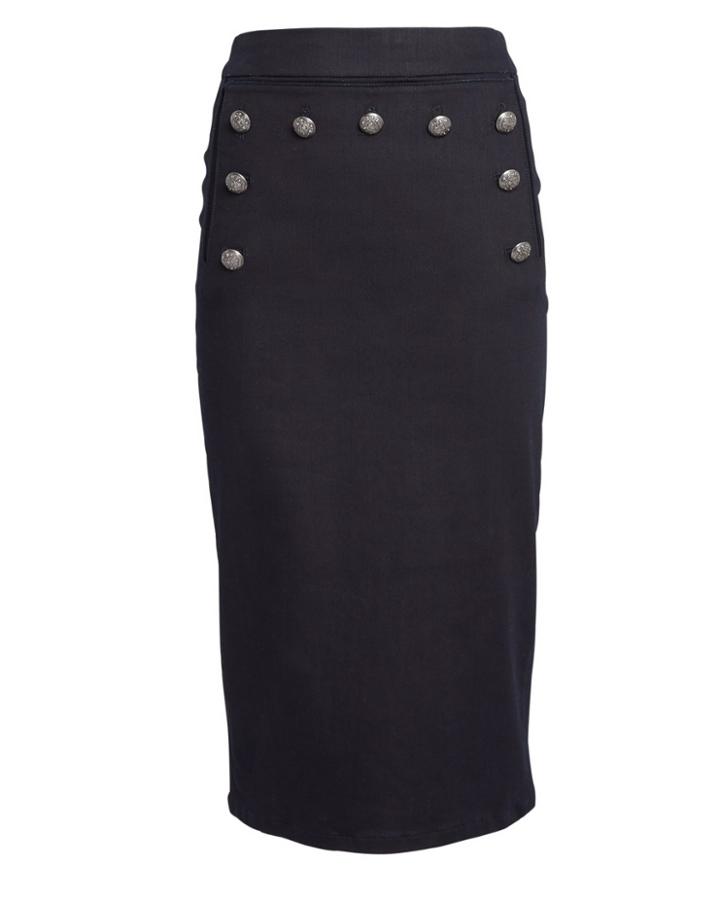 Veronica Beard Rowan Midi Skirt Denim-drk Zero