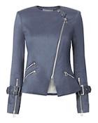 Veronica Beard Sienna Chambray Moto Jacket