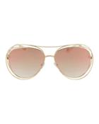 Chloe Chlo Carlina Aviator Sunglasses Gold 1size