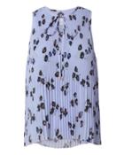 Derek Lam 10 Crosby Floral Pale Blue Pleated Top