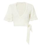 Jonathan Simkhai Wrapped Knit Cropped Top Ivory S