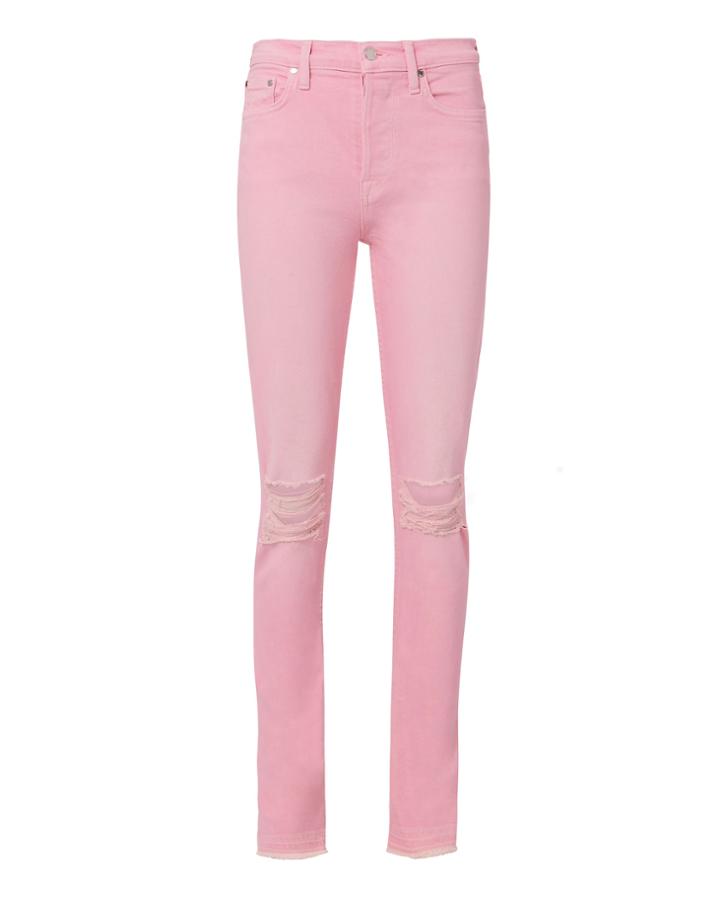 Cotton Citizen Pink Distressed Skinny Jeans Blush 24