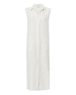 Frame Pinstriped Boyfriend Shirtdress