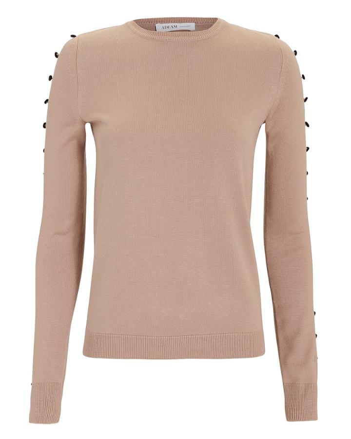 Adeam Camel Button Sleeve Sweater Brown M