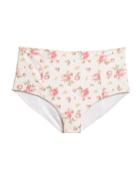 Love Shack Fancy Loveshackfancy Mason High Waisted Bikini Bottoms Pink/ivory M