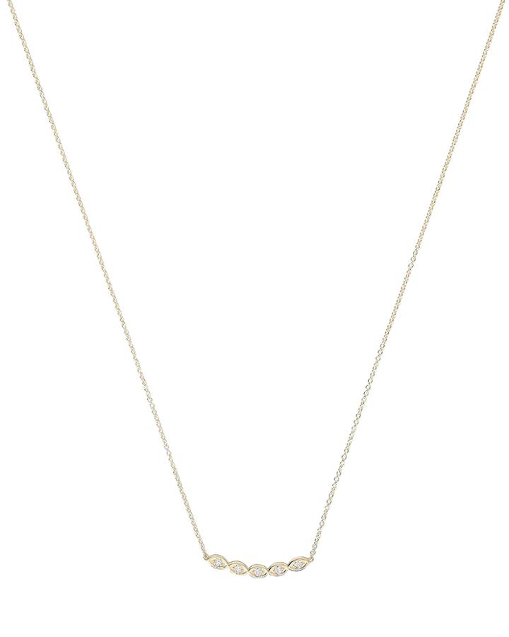 Sydney Evan Curved Evil Eye Necklace Gold 1size
