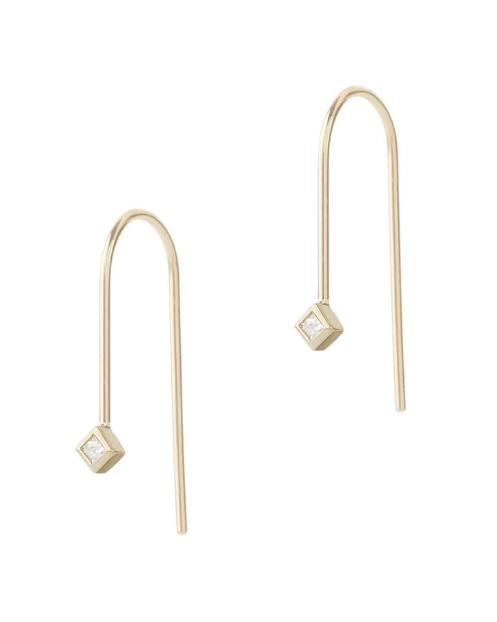 &quot;zoe Chicco Princess Diamond Wire Earrings&quot;