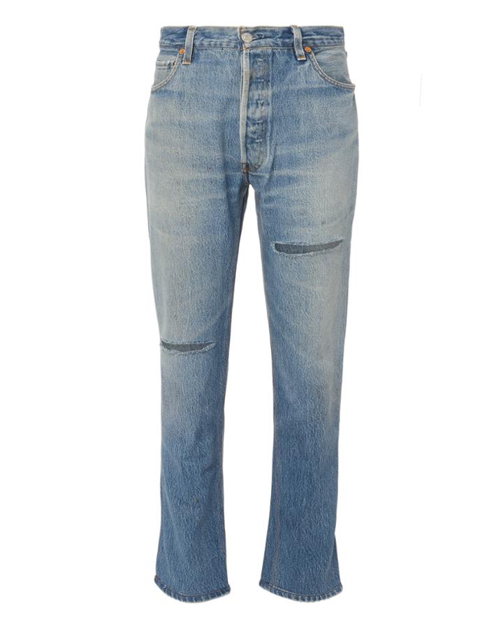 Re/done High-rise Ripped Ankle Crop Jeans Denim 25
