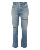 Re/done High-rise Ripped Ankle Crop Jeans Denim 25