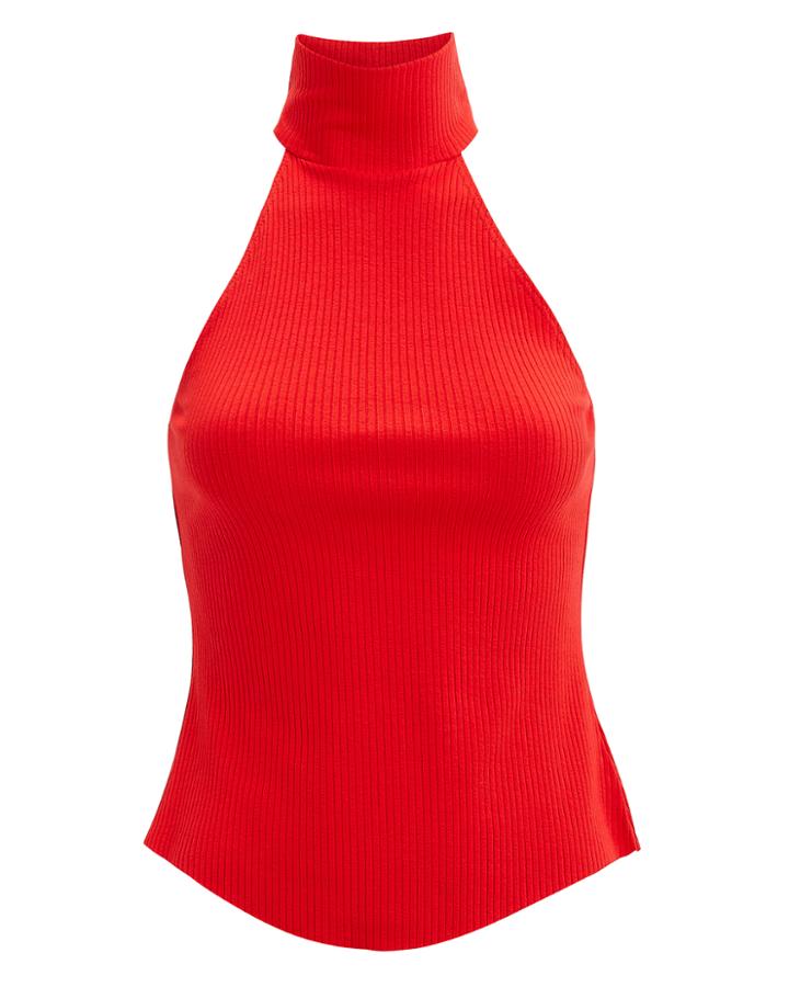 The Range Alloy Sleeveless Turtleneck Red L