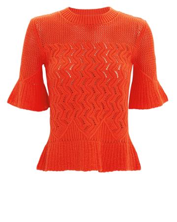 See By Chlo Mixed Weave Red Sweater Red M