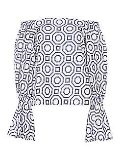Alexis Off-the-shoulder Embroidered Eyelet Top