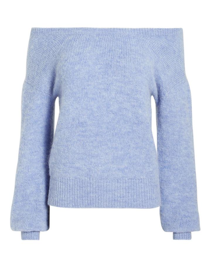 Exclusive For Intermix Intermix Sabina Off Shoulder Sweater Light Blue P