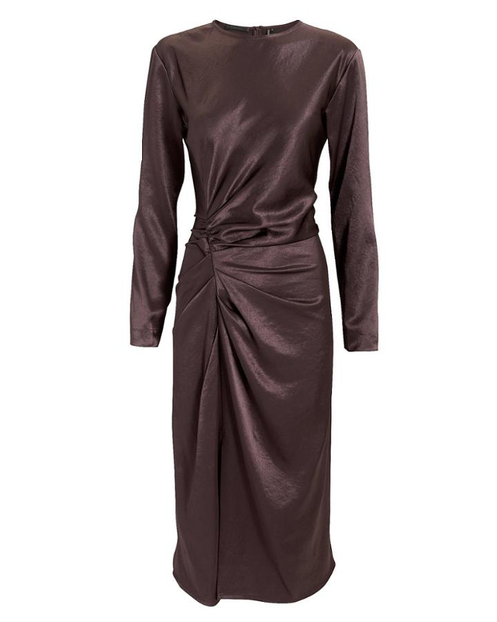 Helmut Lang Crinkle Satin Dress Purple-drk 6