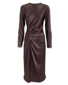 Helmut Lang Crinkle Satin Dress Purple-drk 6