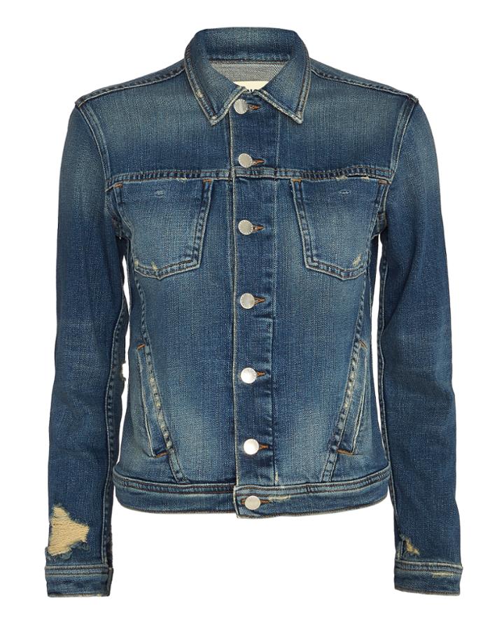 L'agence Celine Femme Distressed Denim Jacket Denim M