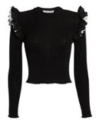 Philosophy Di L.serafini Philosophy Di Lorenzo Serafini Ruffled Shoulder Knit Top Black 38