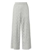 Missoni Silver Lurex Wide Leg Cropped Pants Metallic 40