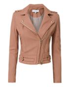 Iro Luiga Pink Cropped Leather Jacket Pink 42
