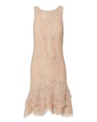 Jonathan Simkhai Sheer Metallic Mini Dress Beige Zero
