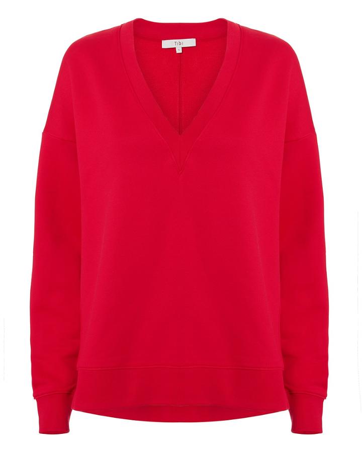 Tibi Slouchy Red Sweatshirt Red P