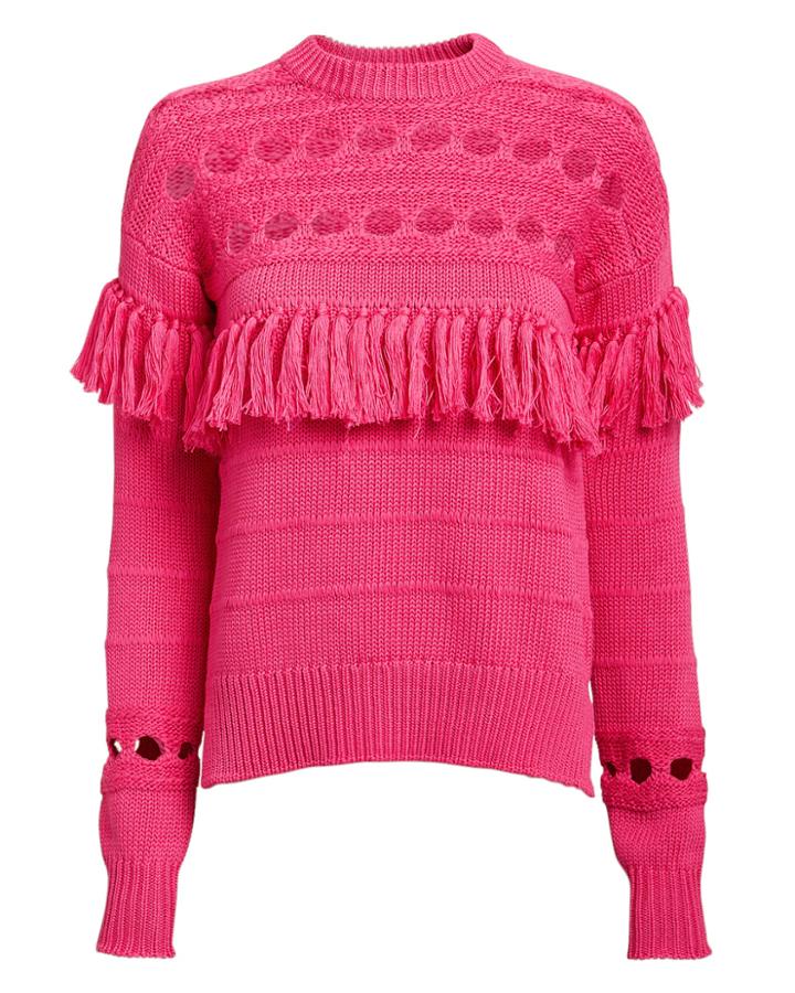 Jonathan Simkhai Chunky Tassel Pink Sweater Pink S