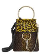 Chloe Chlo Mini Faye Leopard Haircalf Bracelet Bag Brown 1size