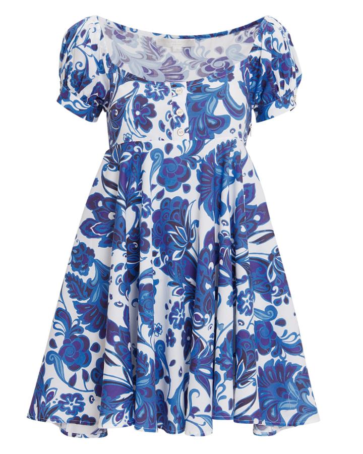 Caroline Constas Dina Mini Dress Blue/white L