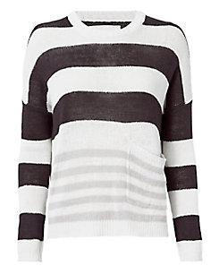 Brochu Walker Zander Oyster-stripe Pullover Sweater