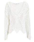 Iro Bella Cotton Crochet Sweater White P