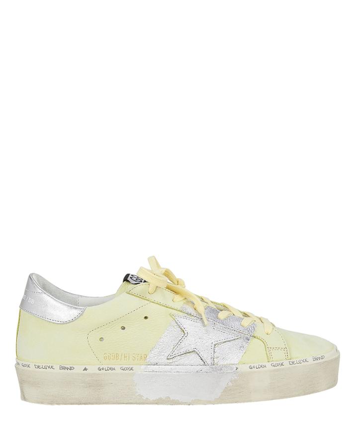 Golden Goose Hi Star Yellow Leather Low-top Sneakers Yellow/silver 38