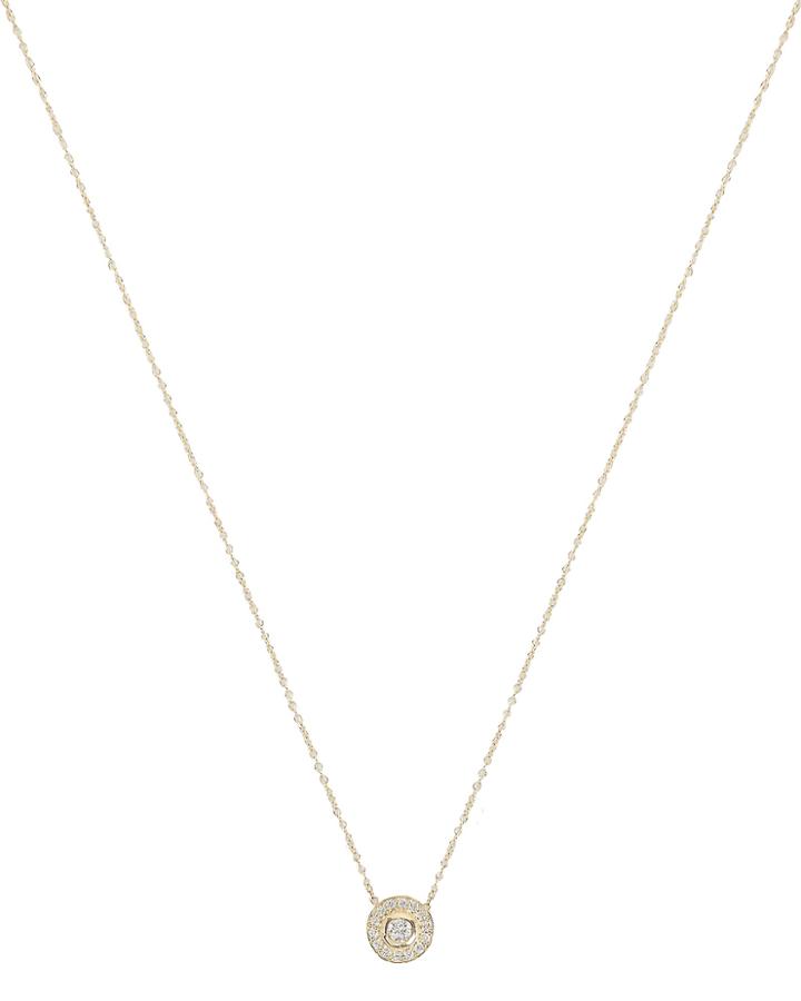 Zoe Chicco Round Diamond Pendant Necklace Gold 1size