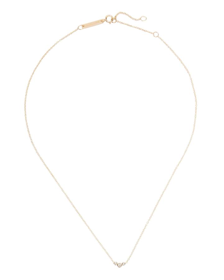 Zoe Chicco Small Graduated Diamond Necklace Gold 1size