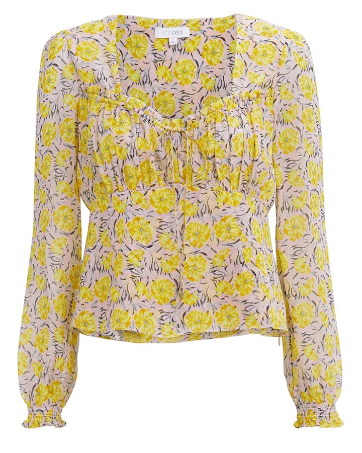 Exclusive For Intermix Intermix Giuliana Printed Top Yellow/floral 2