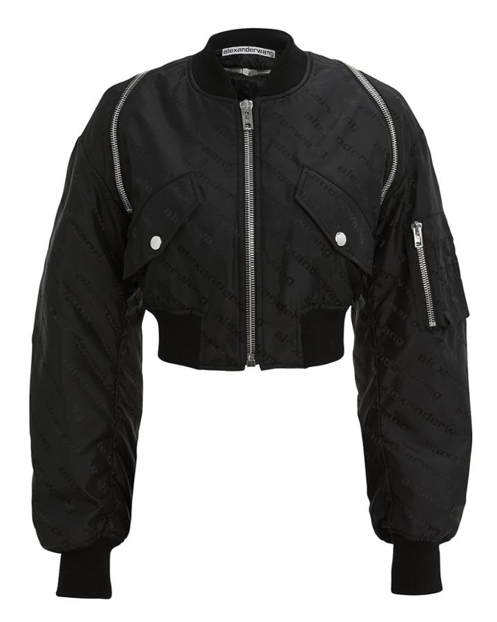 Alexander Wang Logo Bomber Jacket Black S