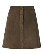 Helmut Lang Suede Button Front Skirt