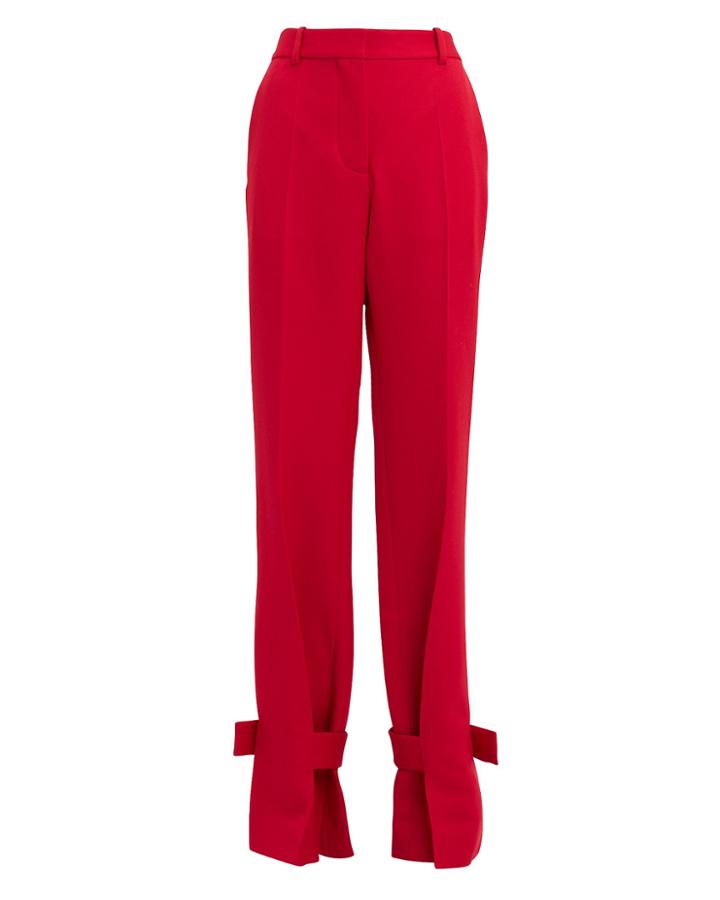 Victoria Beckham Red Wrapped Ankle Trousers Red 8