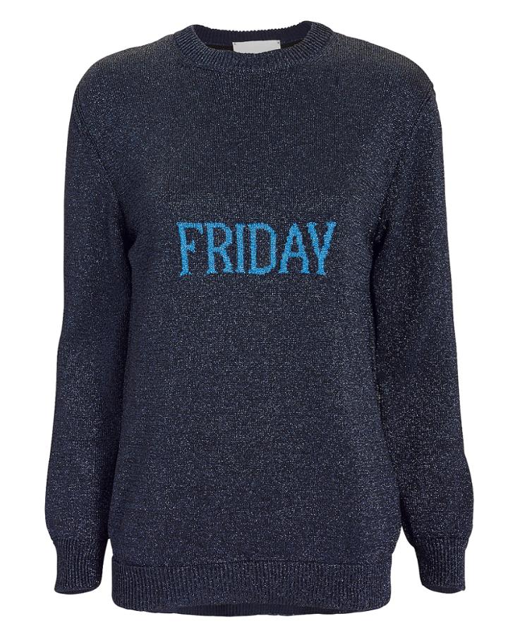 Alberta Ferretti Friday Lurex Oversized Sweater Grey 40