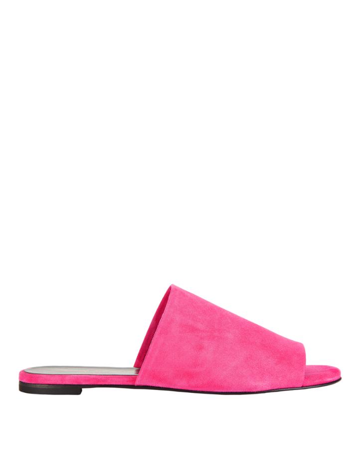 &quot;robert Clergerie Suede Fuchsia Flat Slides&quot;