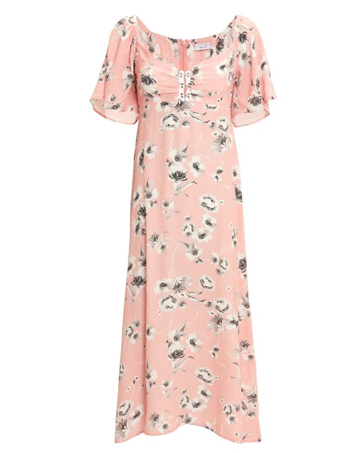 Flynn Skye Tasha Midi Dress Blush/floral P