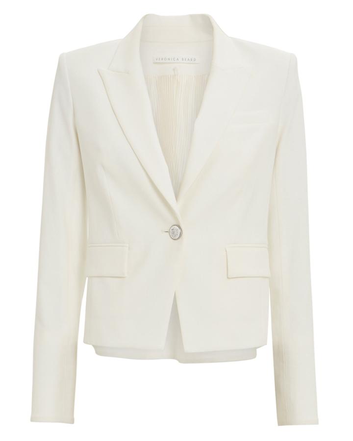 Veronica Beard Danielle Single Button Dickey Blazer Ivory Zero