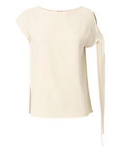 Helmut Lang Tie Sleeve Crepe Blouse