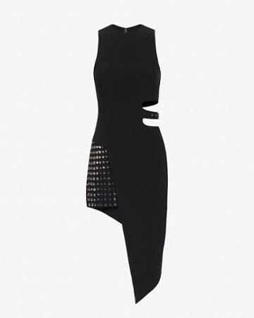 Anthony Vaccarello Grommet Asymmetric Cut Out Dress