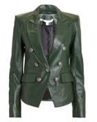 Veronica Beard Cooke Green Leather Jacket Green 2