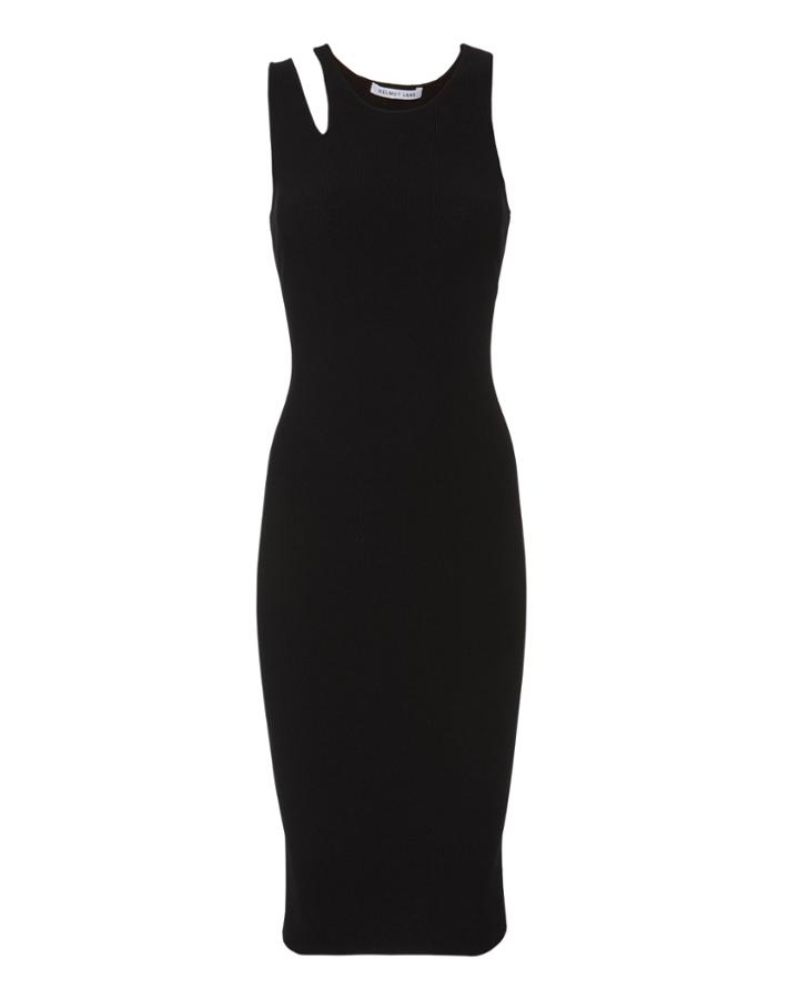 Helmut Lang Slash Rib Midi Dress Black M