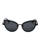 Le Specs Luxe Adulation Cat Eye Smoke Sunglasses Black 1size