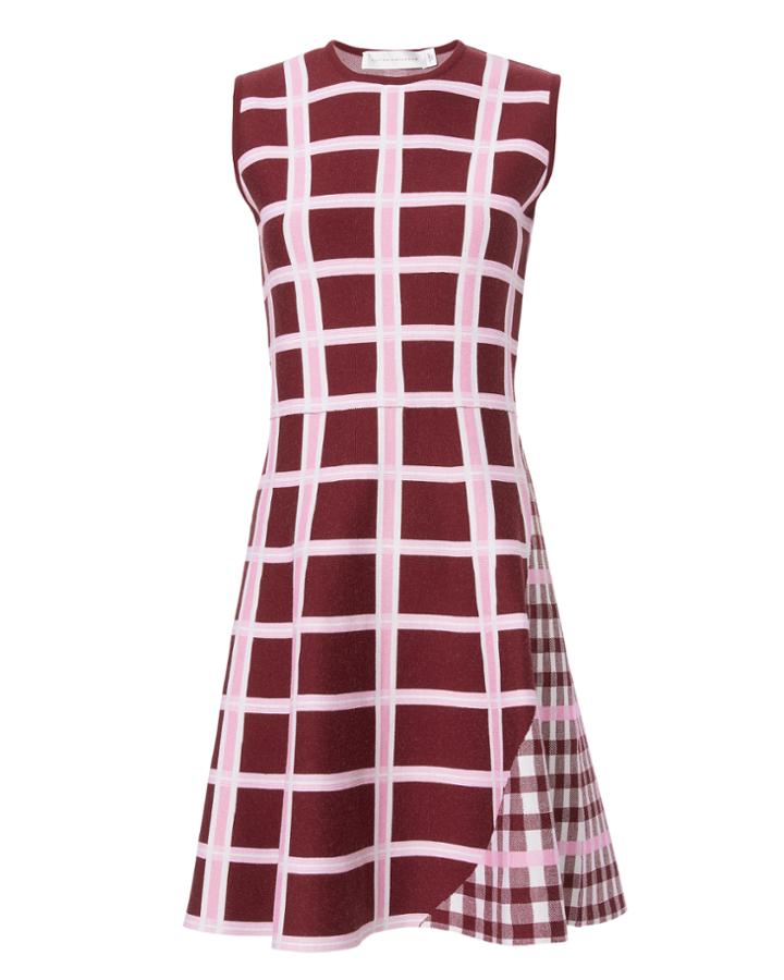 Victoria Beckham Intarsia Wide Stripe Kick Dress