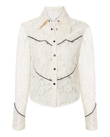 Devine Heritage Divine Heritage Western Lace Blouse Ivory S