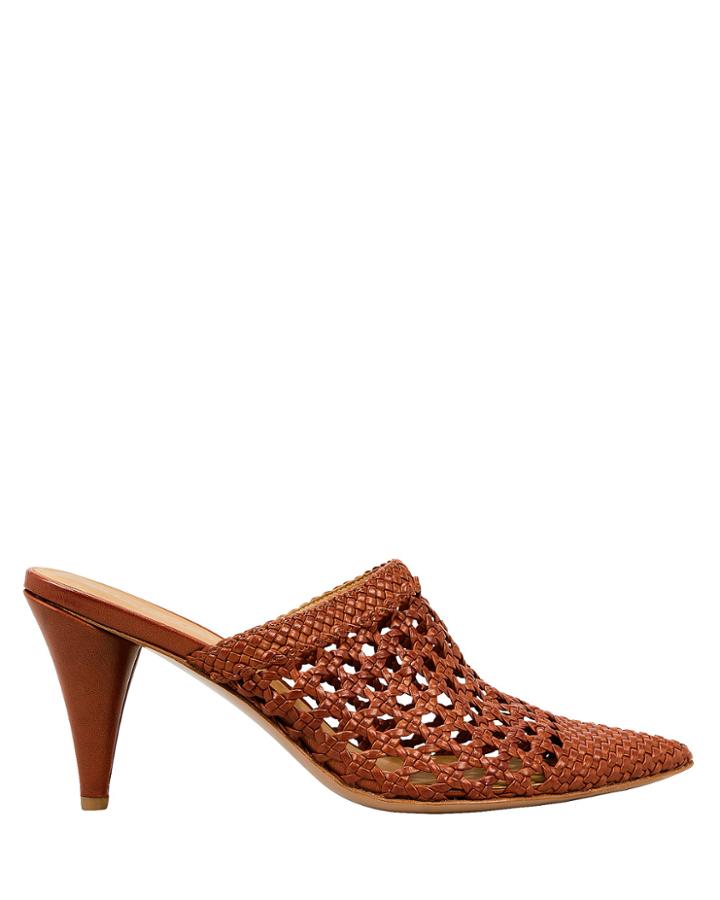 Veronica Beard Jaqlyn Basket Weave Mules Desert Red 39
